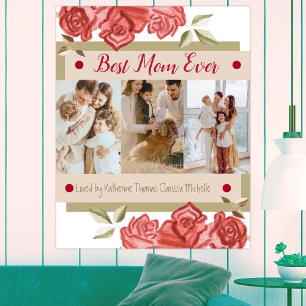 Cute Photo Best Mum Ever Mothers Day Picture Ledge Poster