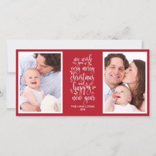 Cute Photo Collage Christmas Cards - 2 Photos
