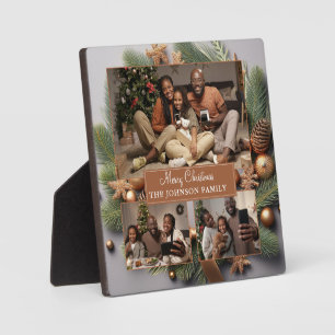 Cute Photo Family Christmas Evergreen Plaque