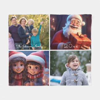 Cute Photo Family Fleece Blanket