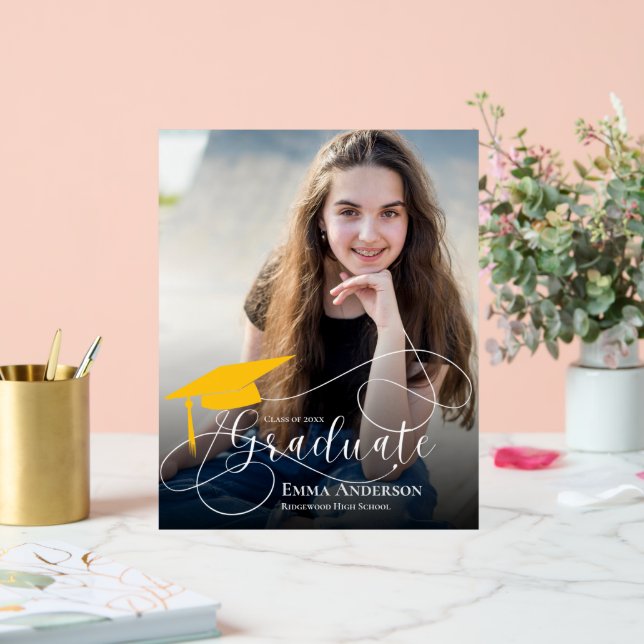 Cute Photo Graduate Announcement Class Of 2025 Acrylic Sign (Wedding)