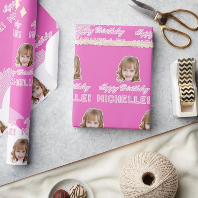 Cute Photo Happy Birthday Wrapping paper Customise (Creator Uploaded)