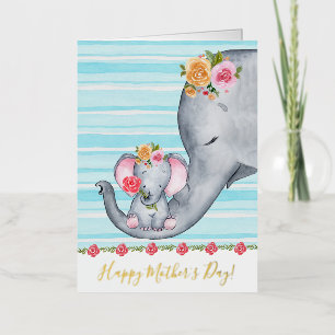 Cute Photo Happy Mother's Day Foil Holiday Card