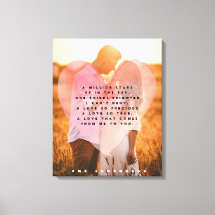 Cute photo heart overlay and short poem  canvas print