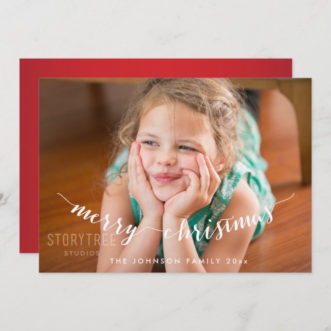 Cute Photo Merry Christmas Cards (Front/Back)