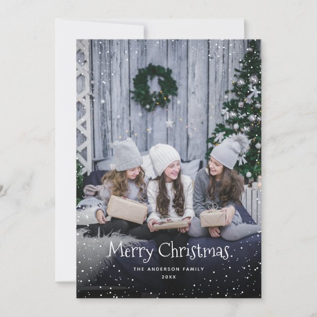 Cute Photo Merry Christmas Holiday Card (Front)