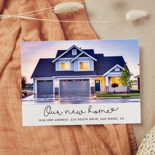 Cute photo moving announcement postcard (Creator Uploaded)
