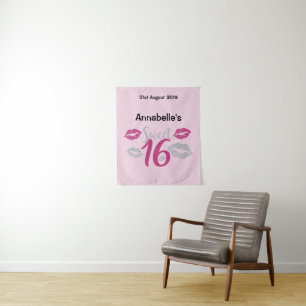 Cute photo prop backdrop sweet 16 birthday tapestry