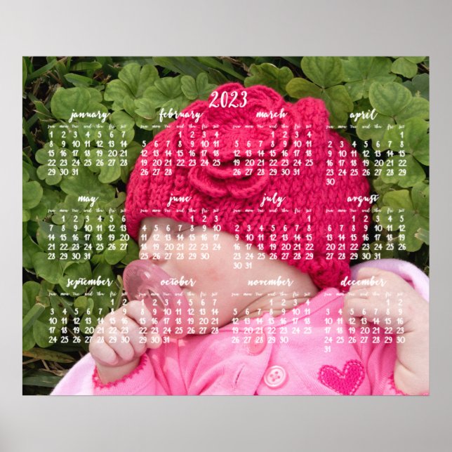 Cute Photo Yearly Calendar 2023 Poster (Front)