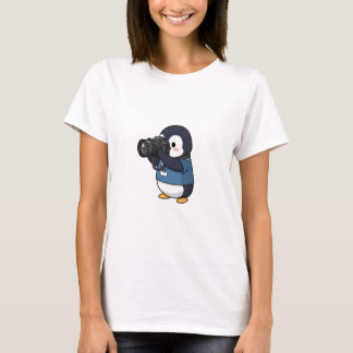 Cute Photographer Penguin Taking Pictures with DSL T-Shirt