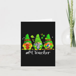 Cute Physical Education Pe Teacher Gnome St Patric Card