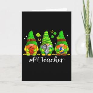 Cute Physical Education Pe Teacher Gnome St Patric Card