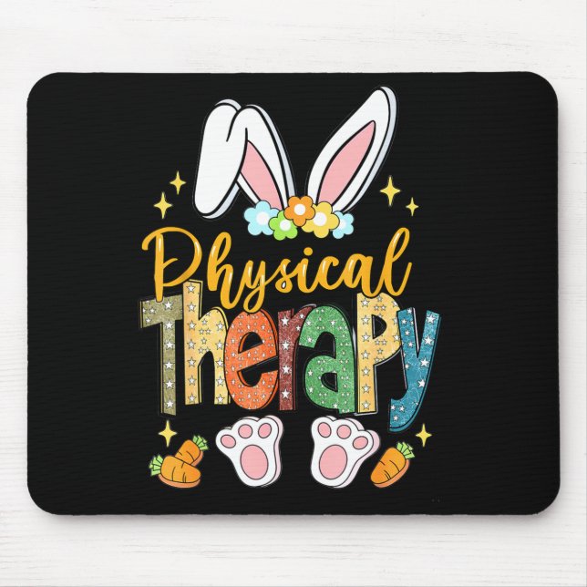 Cute physical therapy easter bunny physical mouse mat (Front)