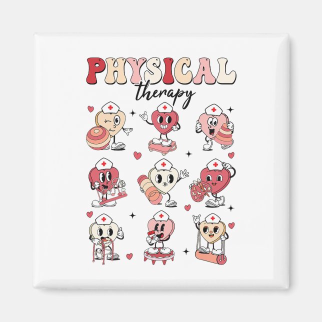 Cute Physical Therapy Valentine's Day Pt Pta Pedia Magnet (Front)