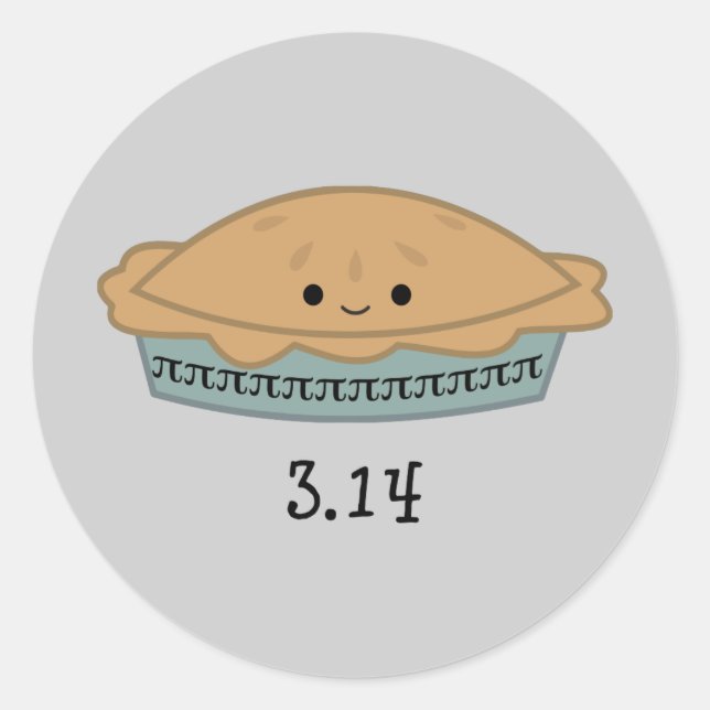 Cute Pi Day 3.14 Classic Round Sticker (Front)