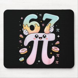 Cute Pi Day 67 Math Apparel Funny Pi Number Design Mouse Mat