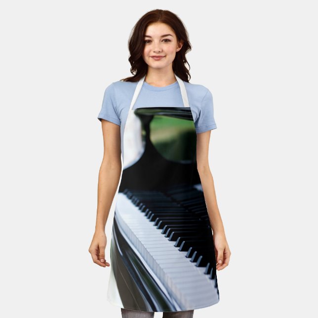 Cute Piano Artwork Apron (Worn)