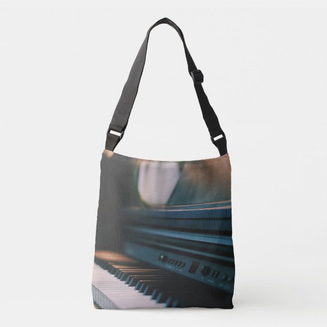 Cute Piano Artwork Crossbody Bag (Front)