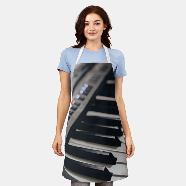 Cute Piano Design Apron (Worn)