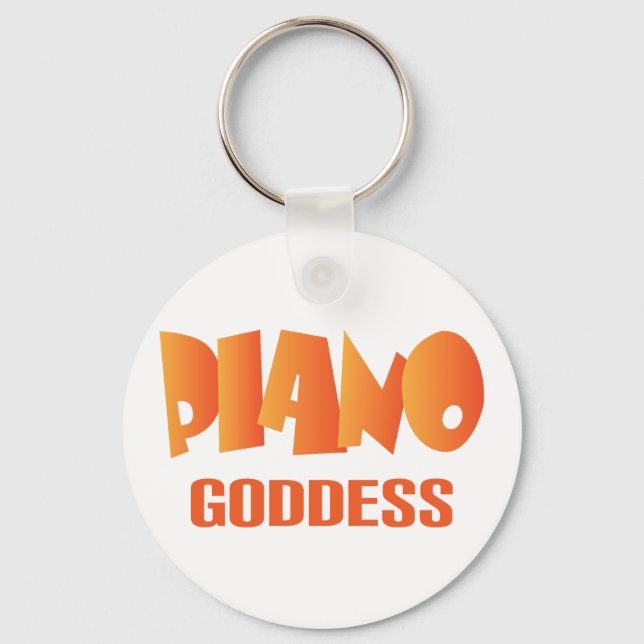 Cute Piano Goddess Music Gift Key Ring (Front)