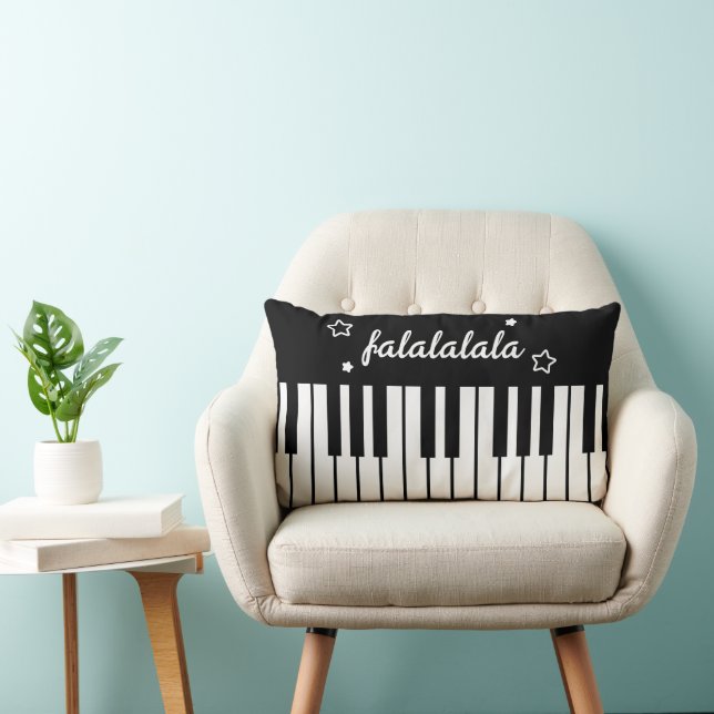 Cute Piano Keyboard Falalalala Music Lumbar Cushion (Chair)