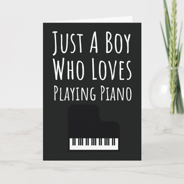 Cute Piano Player Cards For Baby Boys Pianist Kids (Front)