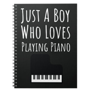 Cute Piano Player Gifts For Baby Boys Pianist Kids Notebook