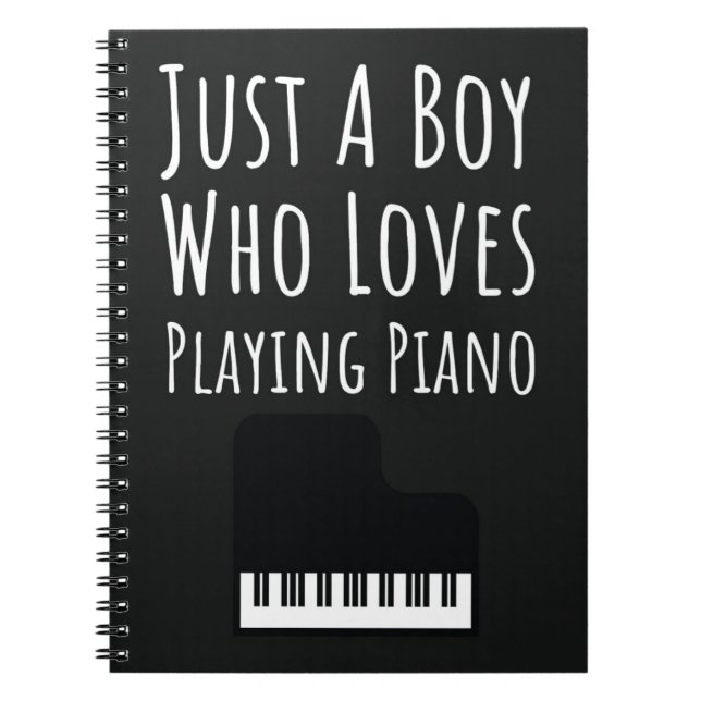 Cute Piano Player Gifts For Baby Boys Pianist Kids Notebook (Front)
