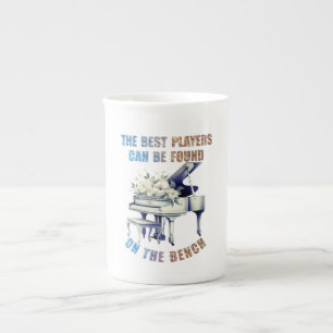 Cute Piano Players Bench Quote Bone China Mug