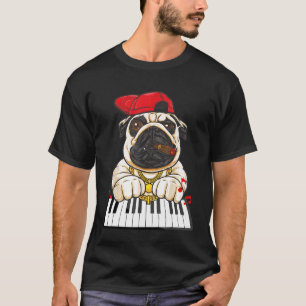 Cute Piano Playing Pug T-Shirt