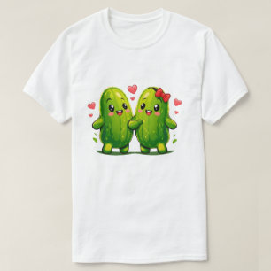 Cute Pickle Couple Funny Kawaii Pickles T-Shirt fo