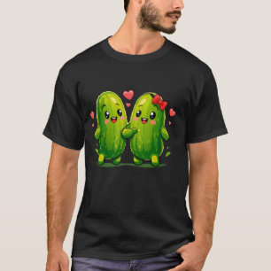 Cute Pickle Couple Funny Kawaii Pickles T-Shirt fo