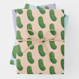 Cute Pickle Wrapping Paper Sheet