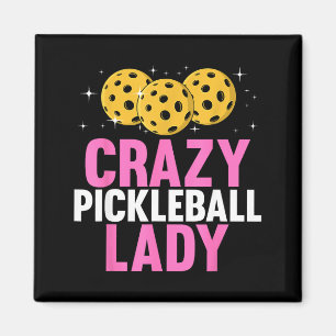 Cute pickleball art for women mom grandma pickle magnet