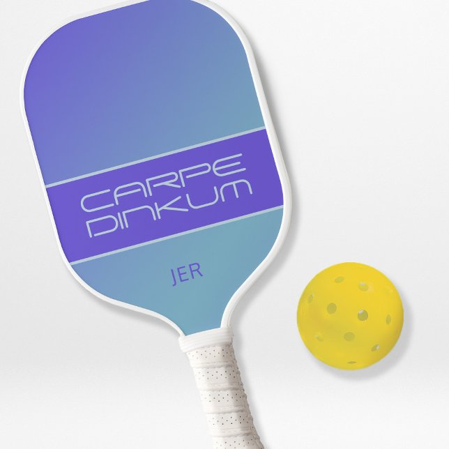 Cute Pickleball Dink Pun Sports Ombre Blue Purple Paddle (Creator Uploaded)