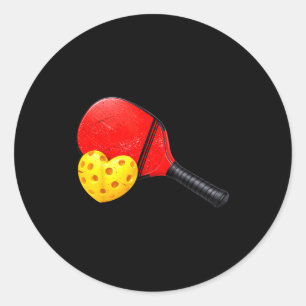 Cute pickleball heart happy valentines boys women classic round sticker
