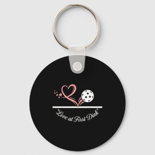 Cute pickleball heart pickleball valentine's day key ring