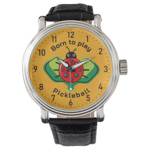 🐞Cute pickleball ladybug orange Watch