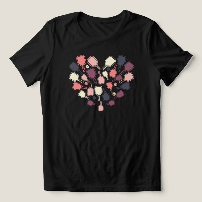 Cute Pickleball Paddle Heart Tri-Blend Shirt (Design Front)