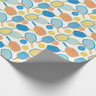 Cute Pickleball Paddles on white Wrapping Paper