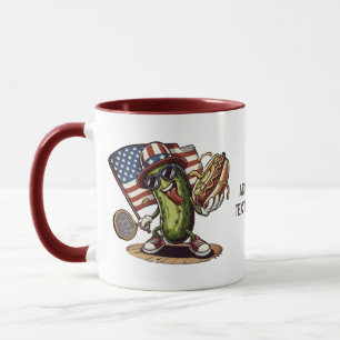 Cute Pickleball player with USA Flag Sports Mug