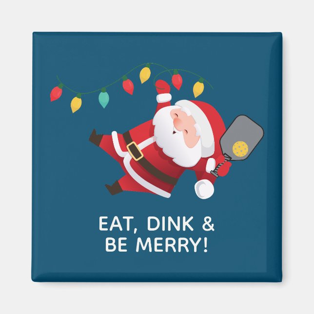 Cute Pickleball Santa Blue Christmas  Magnet (Front)