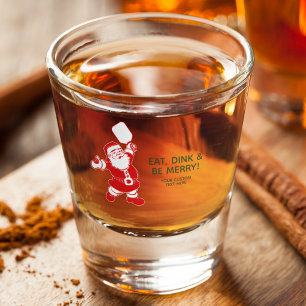Cute Pickleball Santa Christmas Shot Glass