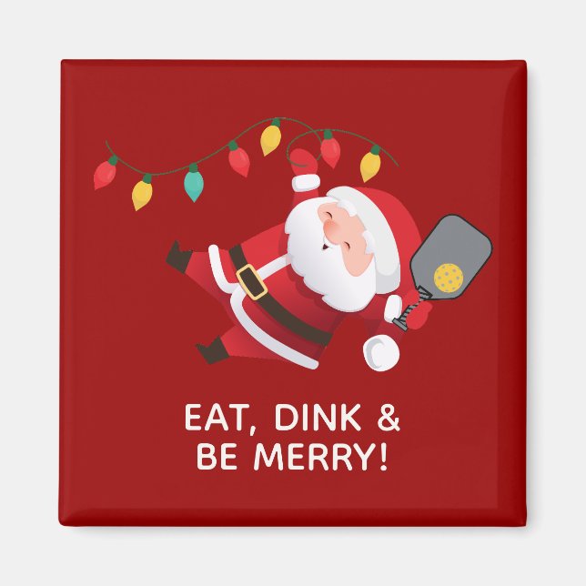 Cute Pickleball Santa Red Christmas  Magnet (Front)