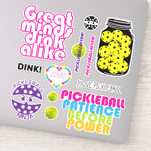 Cute pickleball sticker sheet 007, large