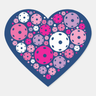 Cute Pickleball 💘 Valentine's, custom background Heart Sticker