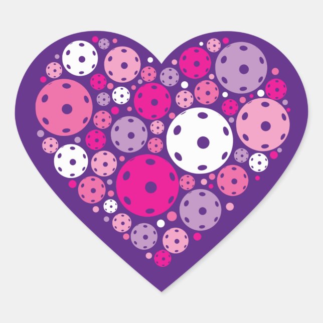 Cute Pickleball 💘 Valentine's, custom background  Heart Sticker (Front)