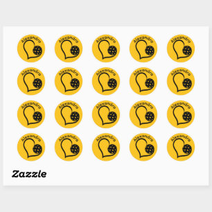 🌼 Cute pickleball Zen Zest Classic Round Sticker