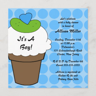 Cute Pickles & Ice Cream Boy Baby Shower Invitation