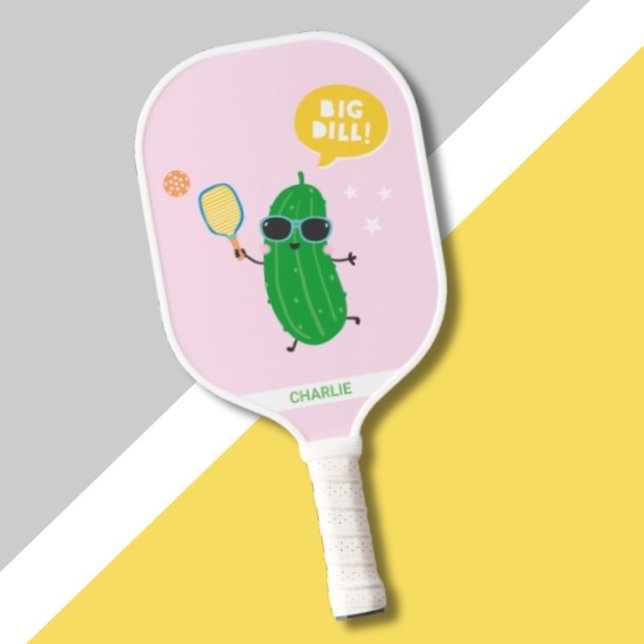 Cute Pickles playing Pickleball Pink Paddle (Creator Uploaded)